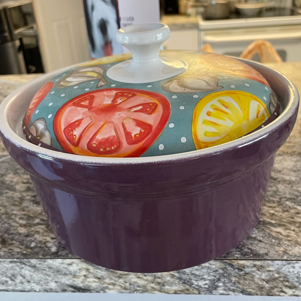 Covered casserole by Heather Outlaw Kurpis for the Essex collection